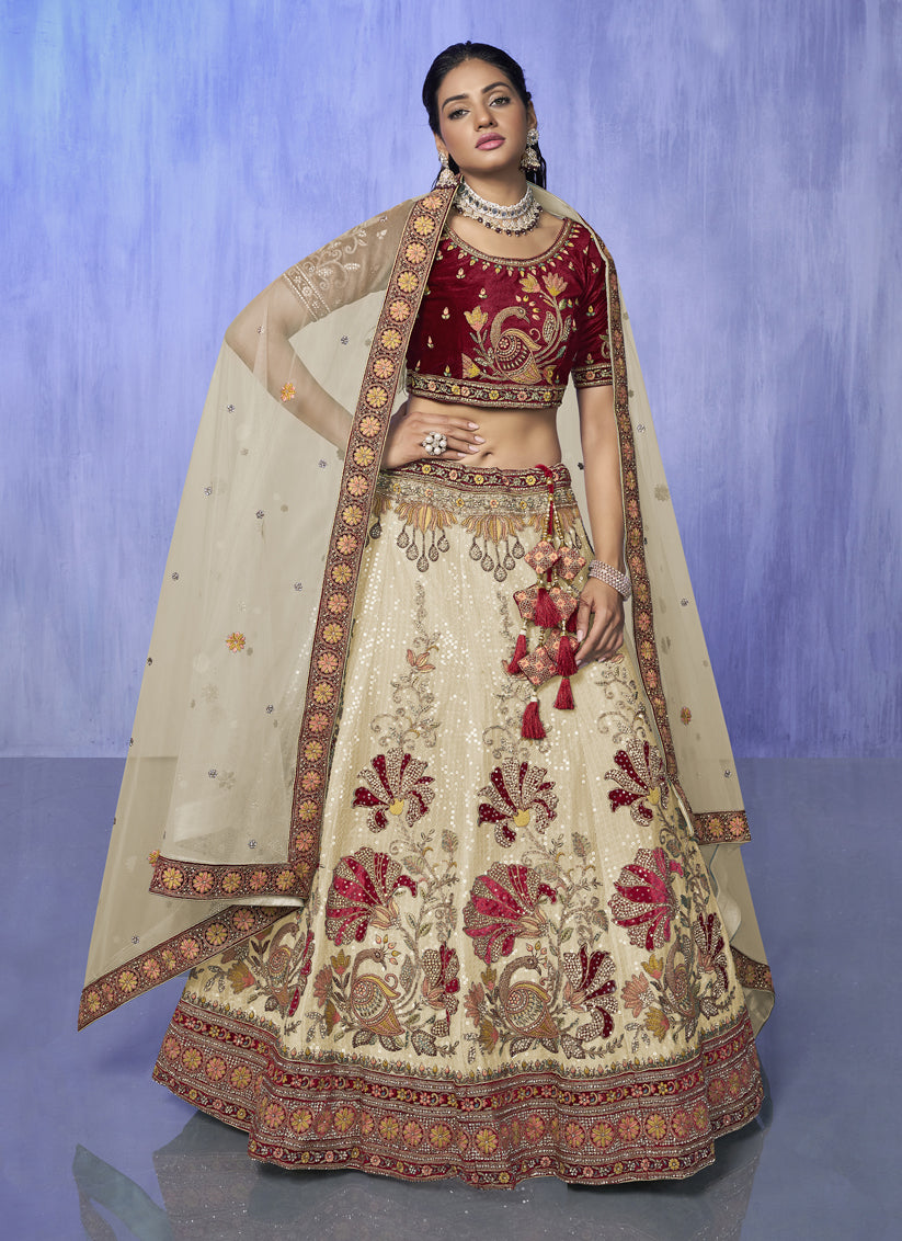 White Heavy Designer Lehenga Choli Set