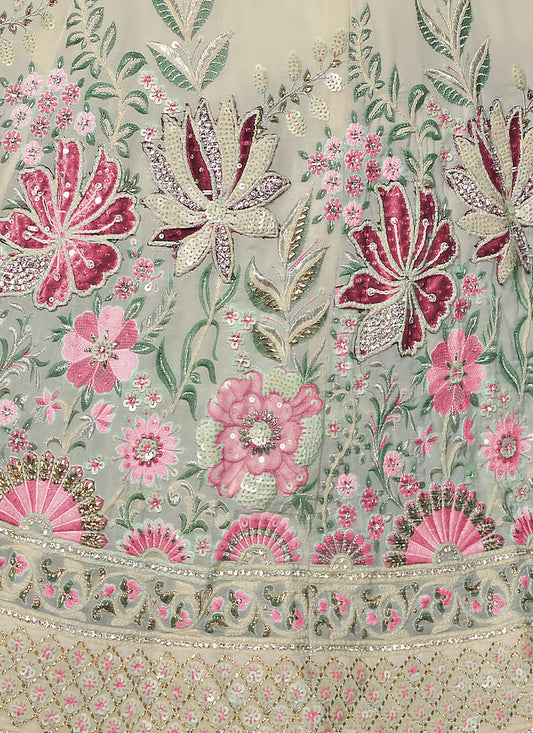 White Heavy Designer Lehenga Choli Set