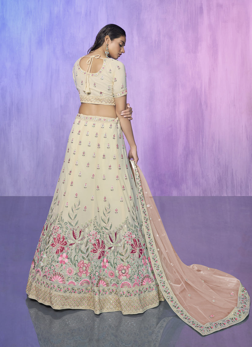 White Heavy Designer Lehenga Choli Set