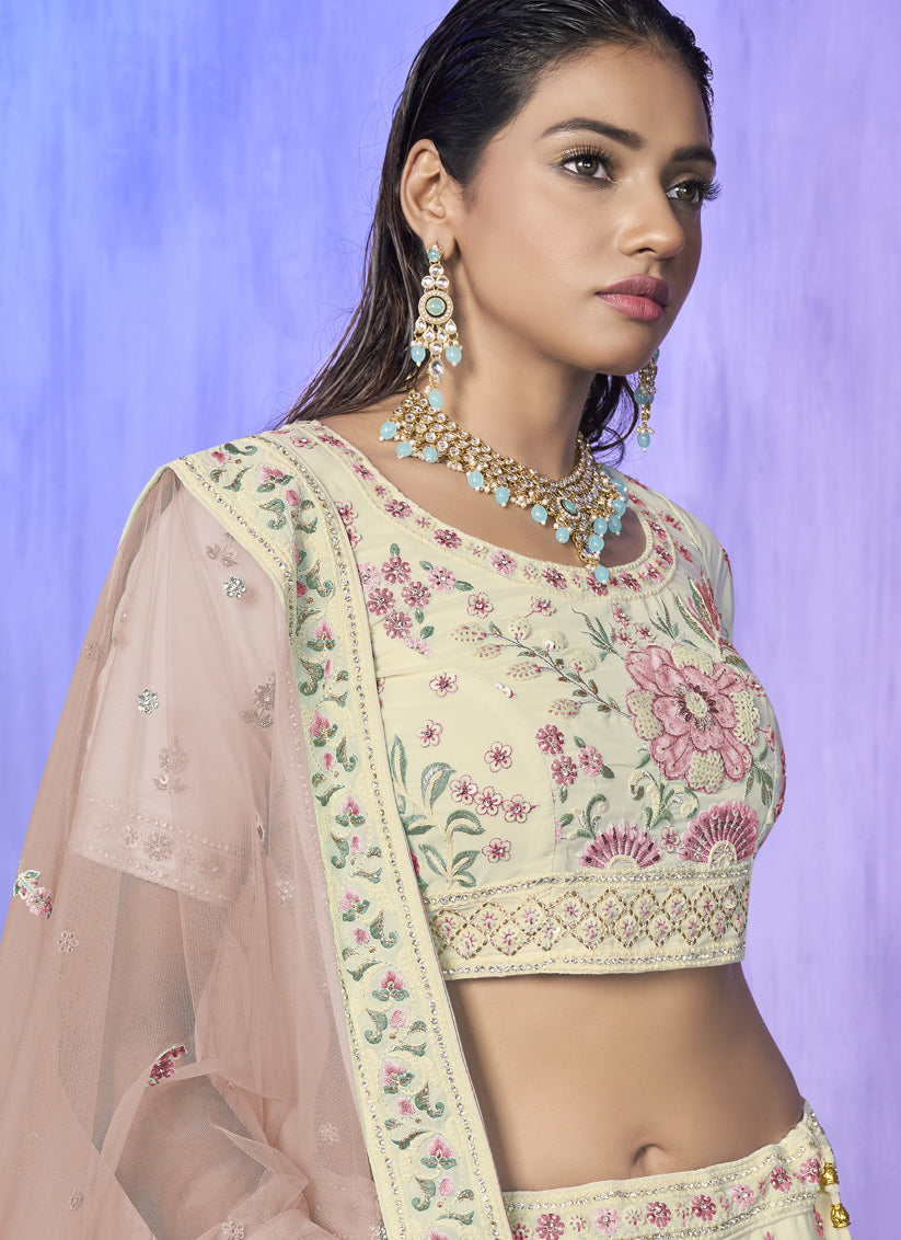 White Heavy Designer Lehenga Choli Set