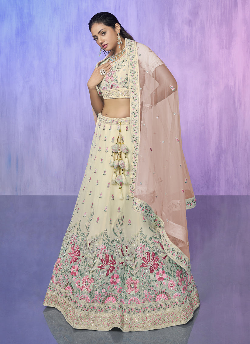 White Heavy Designer Lehenga Choli Set