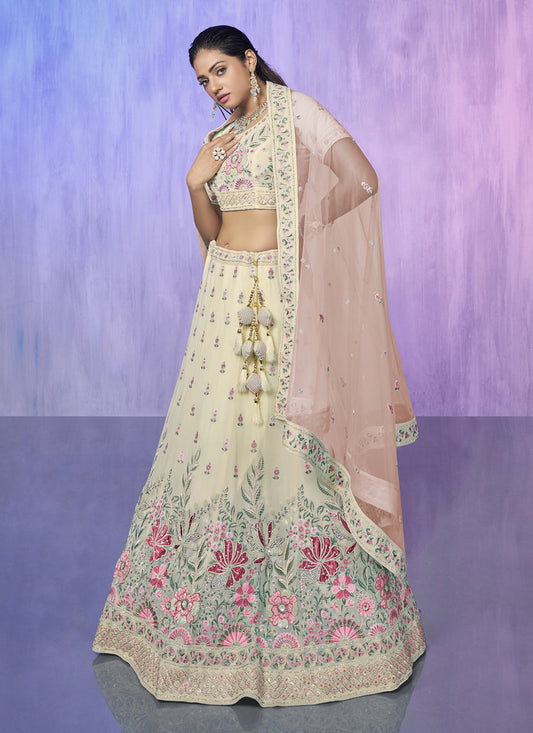 White Heavy Designer Lehenga Choli Set
