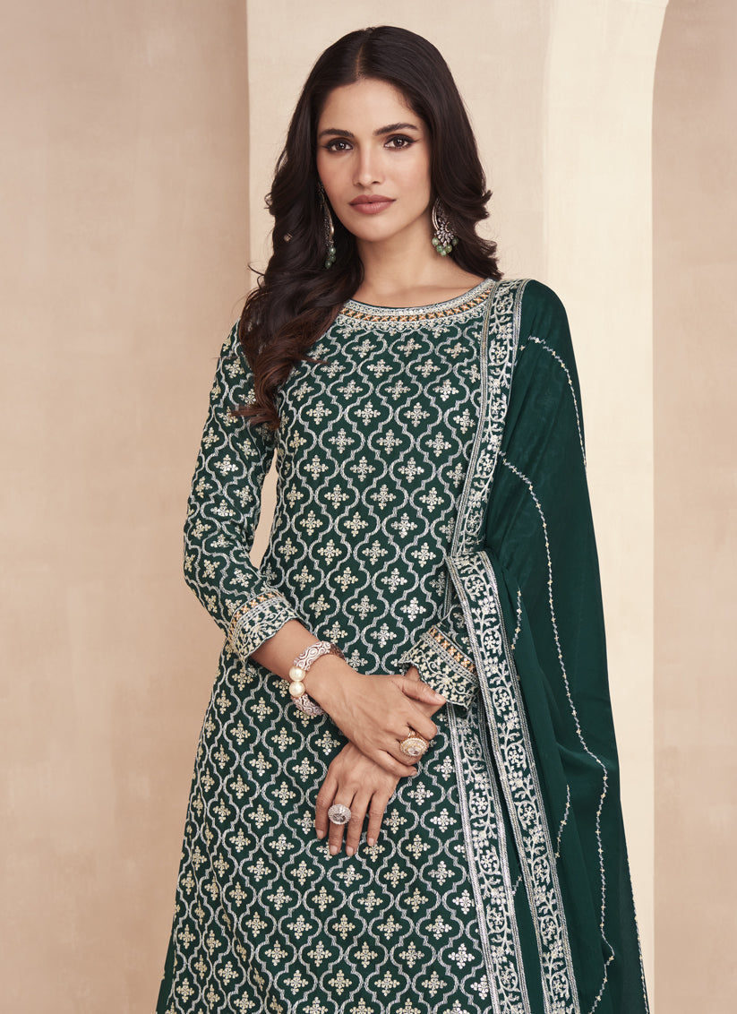 Green Heavy Designer Lehenga Kameez Suit