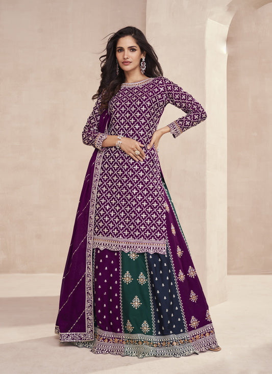 Wine Heavy Designer Lehenga Kameez Suit