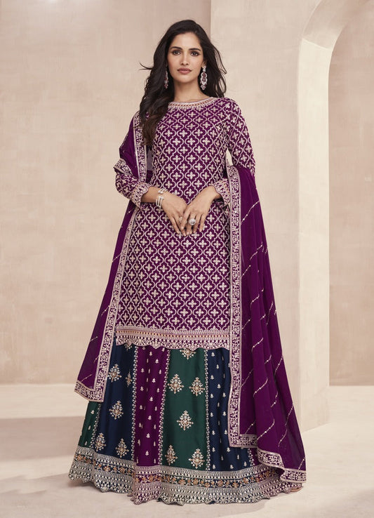 Wine Heavy Designer Lehenga Kameez Suit
