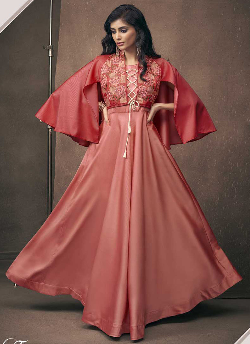 Peach Wedding Readymade Gown
