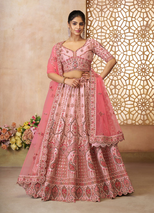 White Heavy Embroidered Floral Lehenga Choli