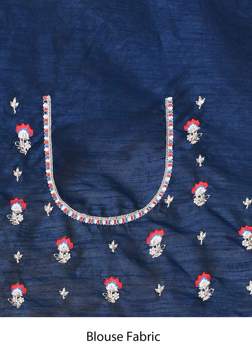 Candy Red Crepe Silk Sequins Embroidered Saree