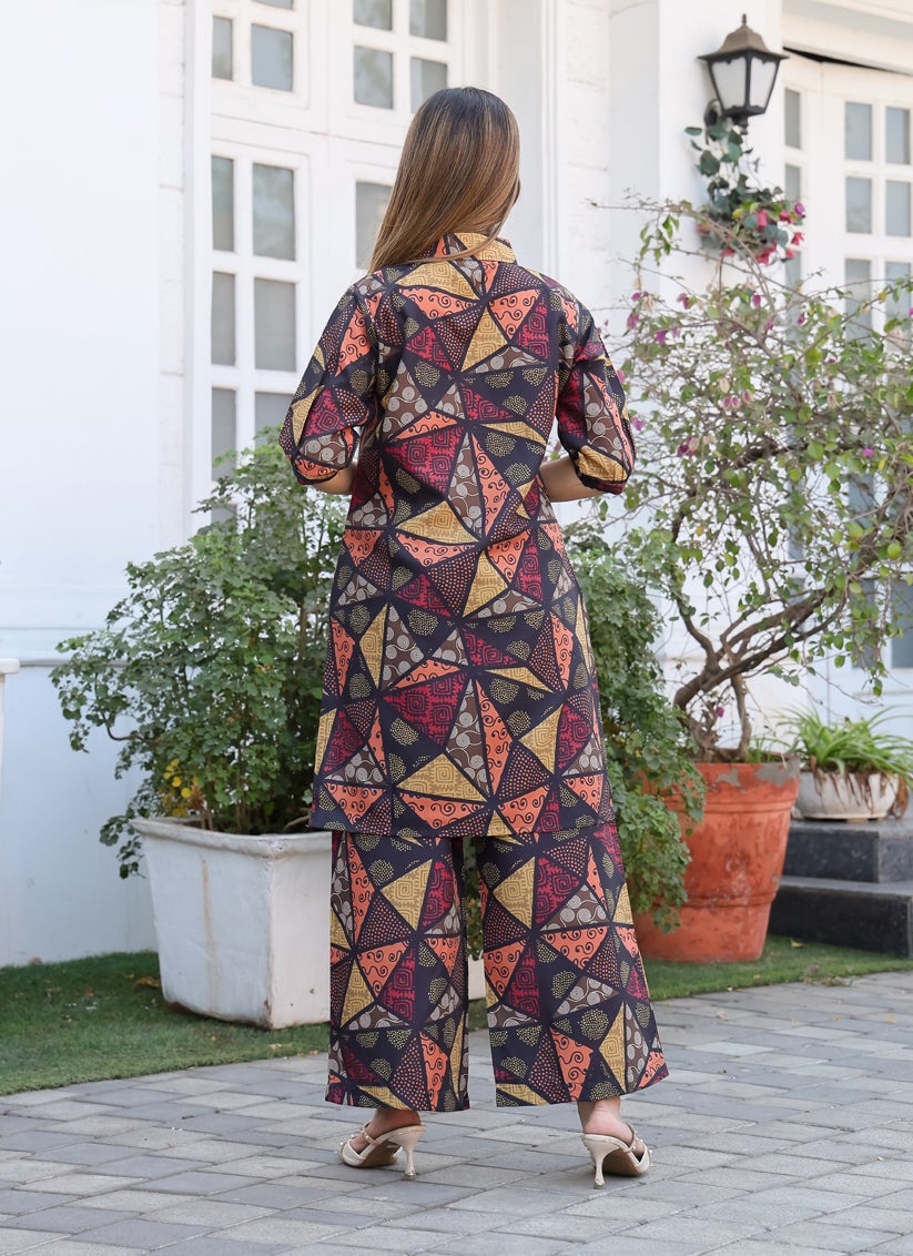 Black Floral Printed Co-Ord Set