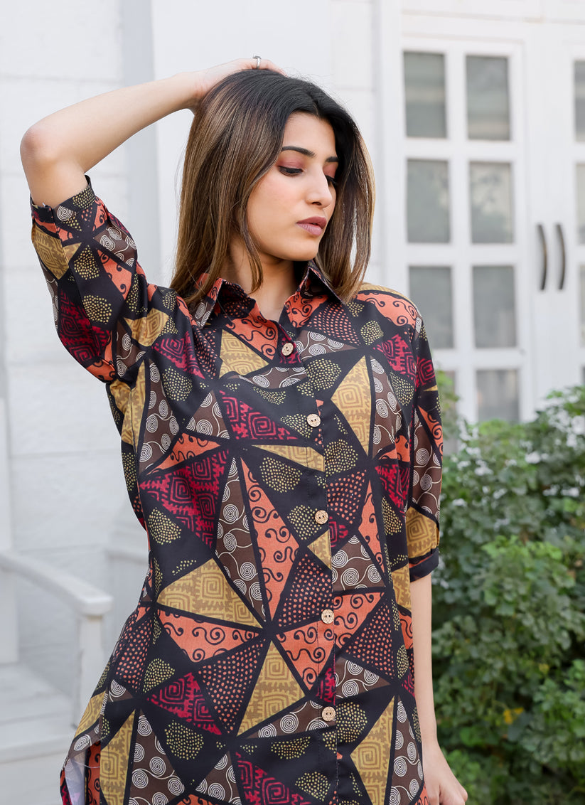 Black Floral Printed Co-Ord Set