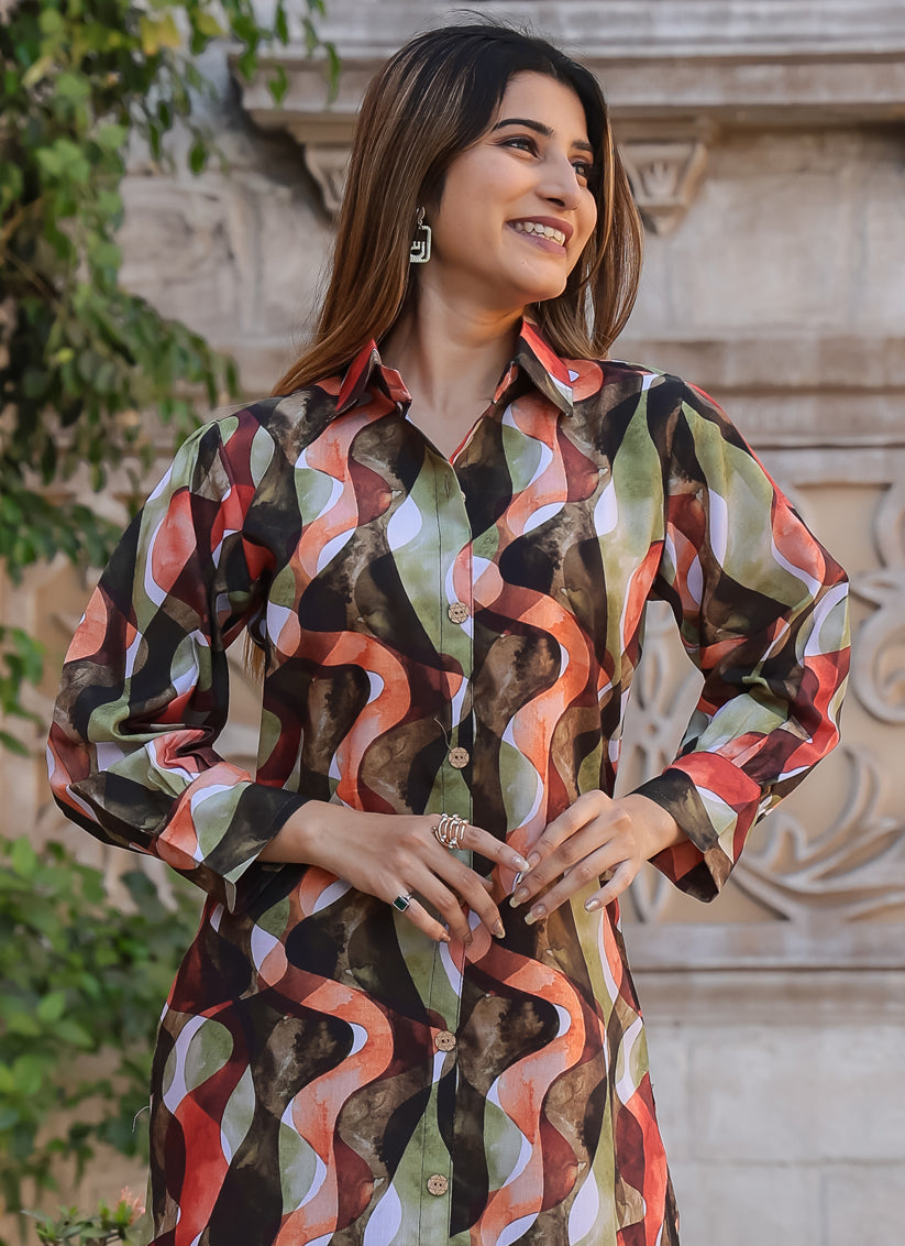 Black Floral Printed Co-Ord Set