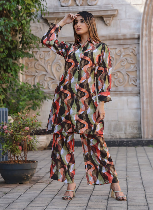 Black Floral Printed Co-Ord Set