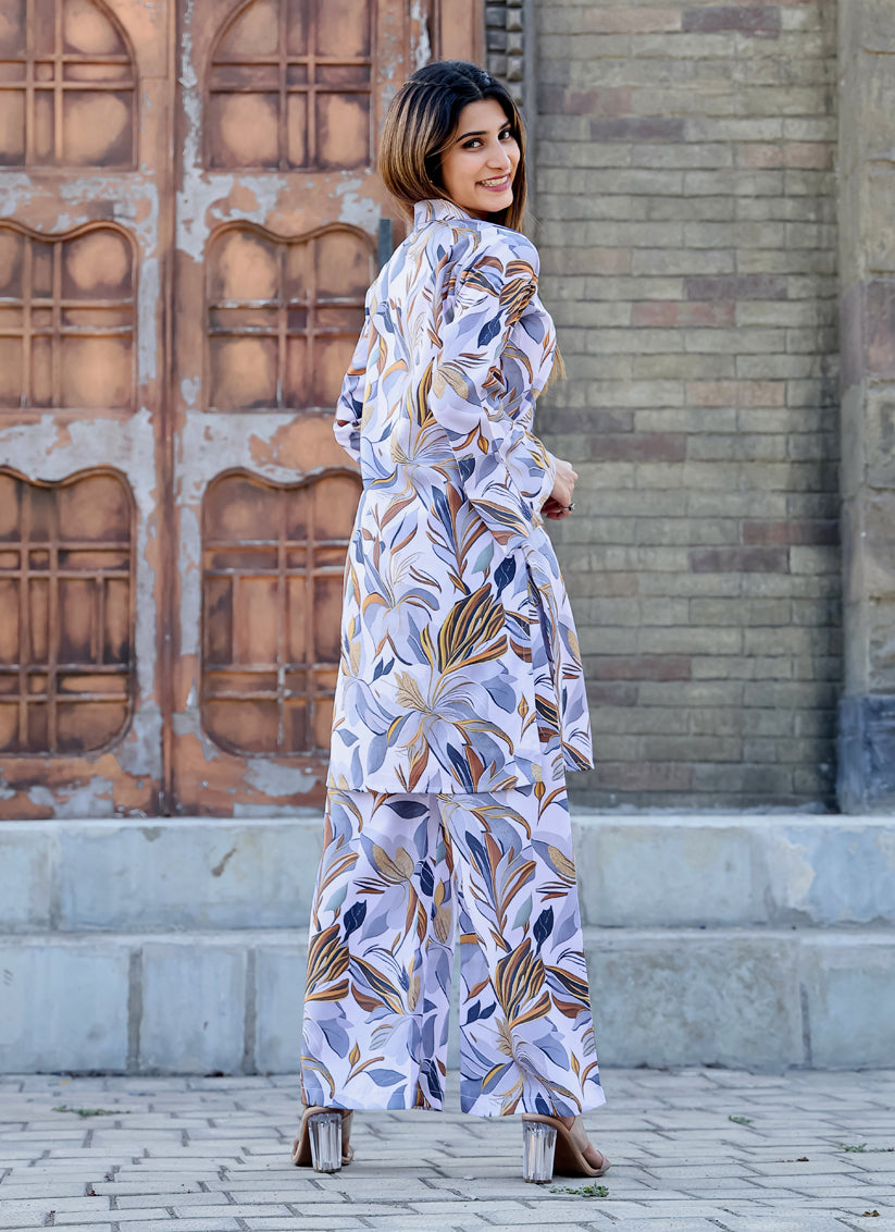 White Floral Printed Co-Ord Set