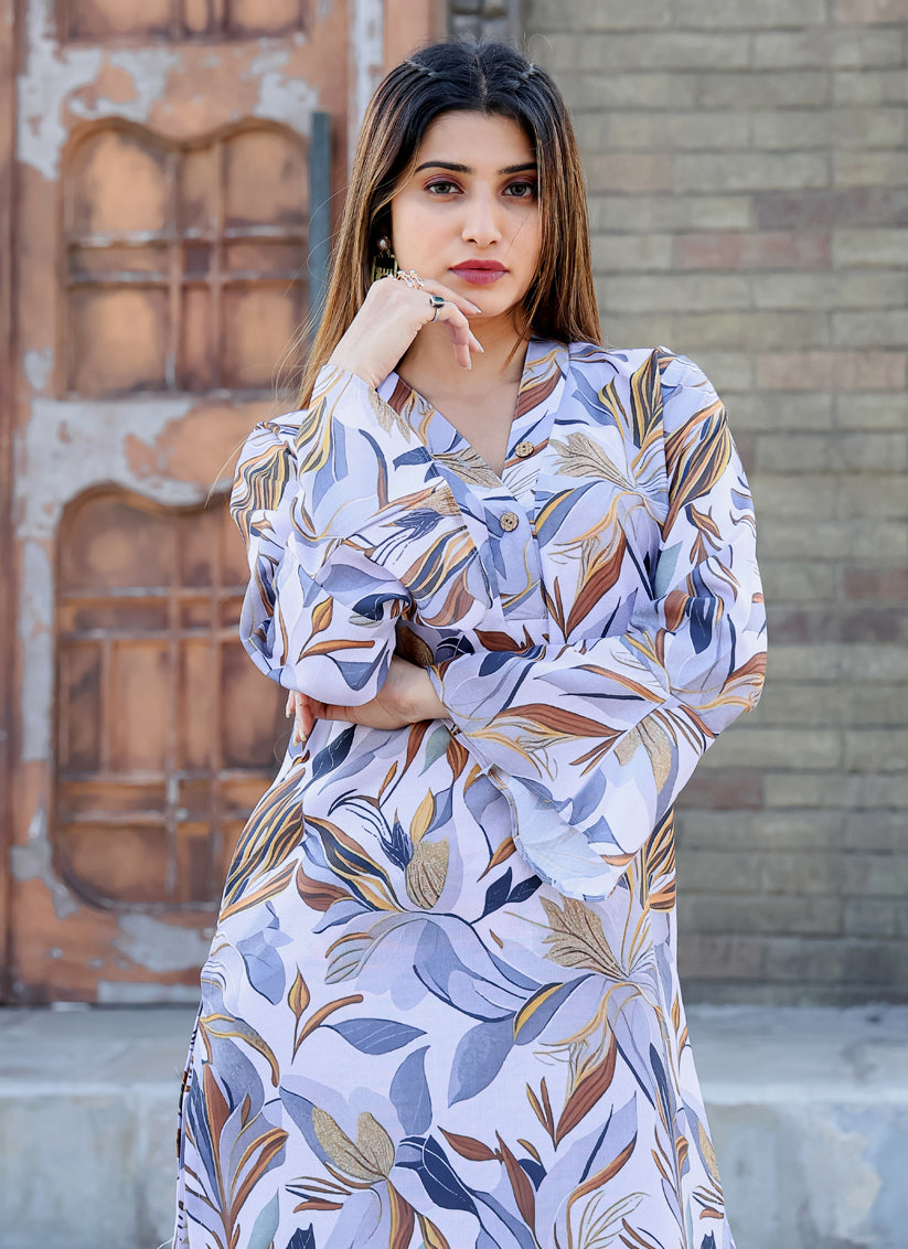 White Floral Printed Co-Ord Set