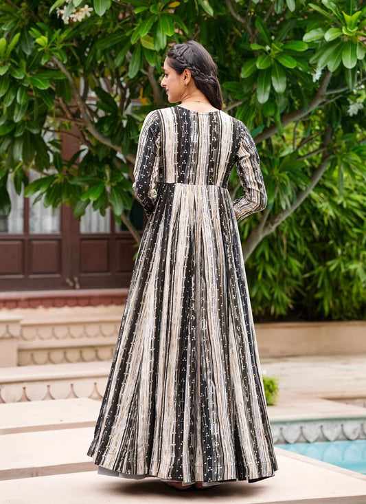 Grey Faux Georgette Printed Indowestern