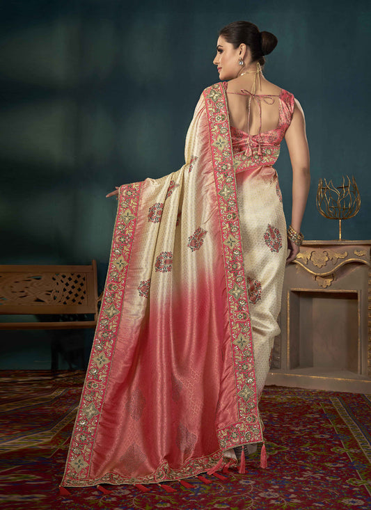 Pink Kanjivaram Silk Embroidered Saree