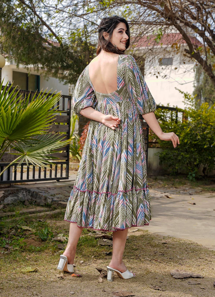 Multi Color Heavy Rayon Digital Print Readymade Gown