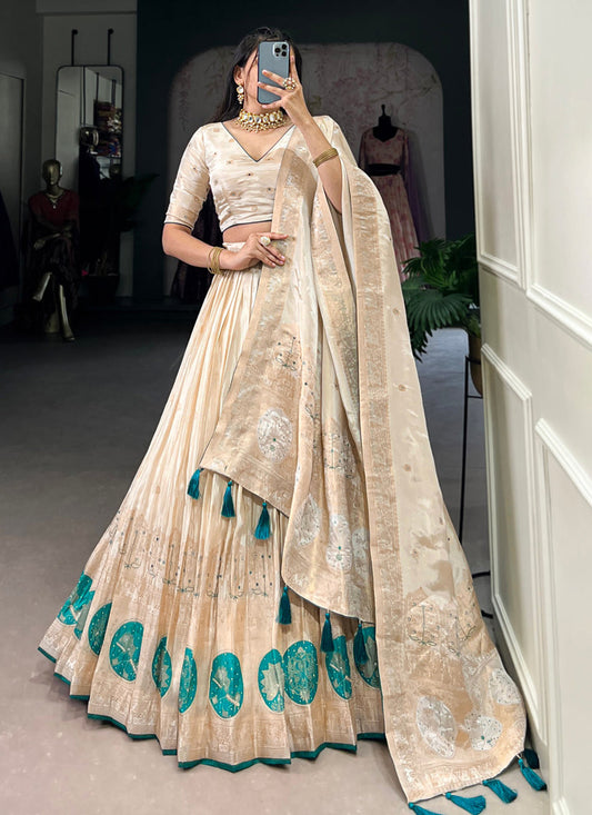 cream sky pure shimmer navratri special chaniya choli