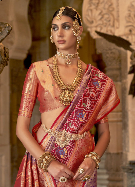 Lavender Banarasi Brocade Zari Woven Saree