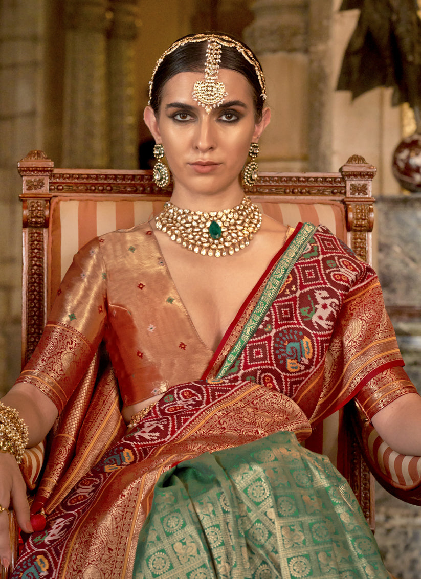 Sea Green Banarasi Brocade Zari Woven Saree