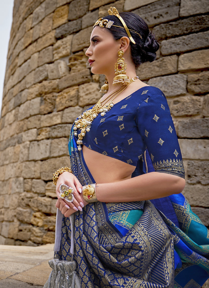 Multicolor Silk Zari Woven Saree