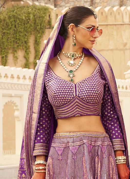 Magenta Viscose Silk Designer Lehenga Choli