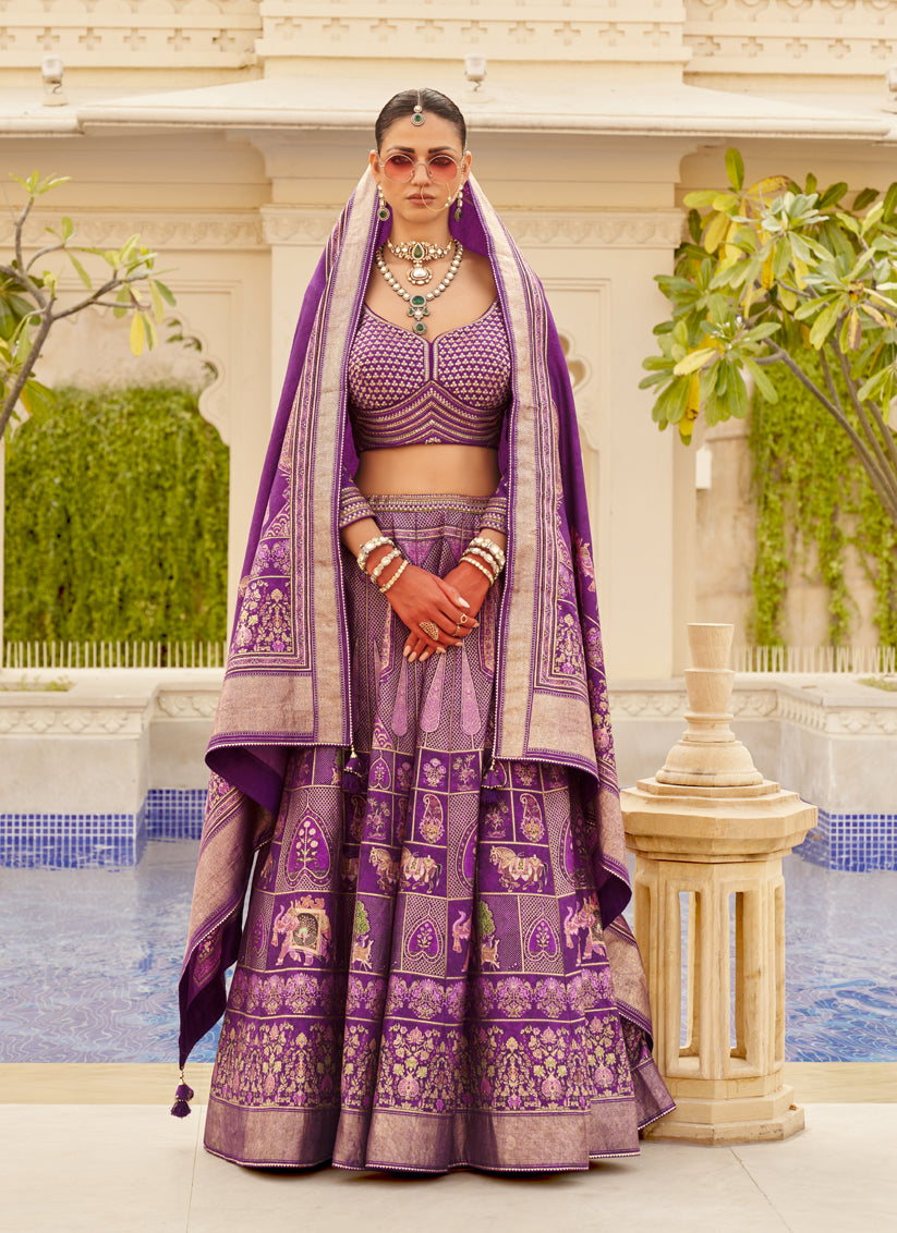 Magenta Viscose Silk Designer Lehenga Choli