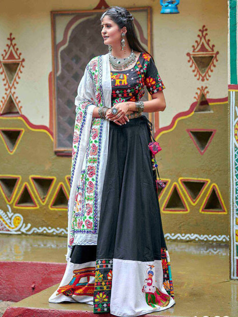 Black Soft Cotton Chaniya Choli