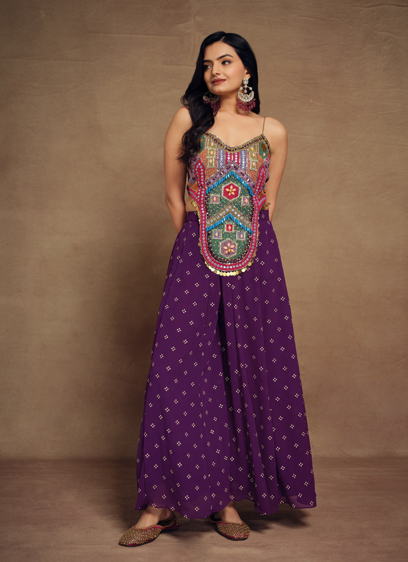 Wine Handwork Designer IndoWestern