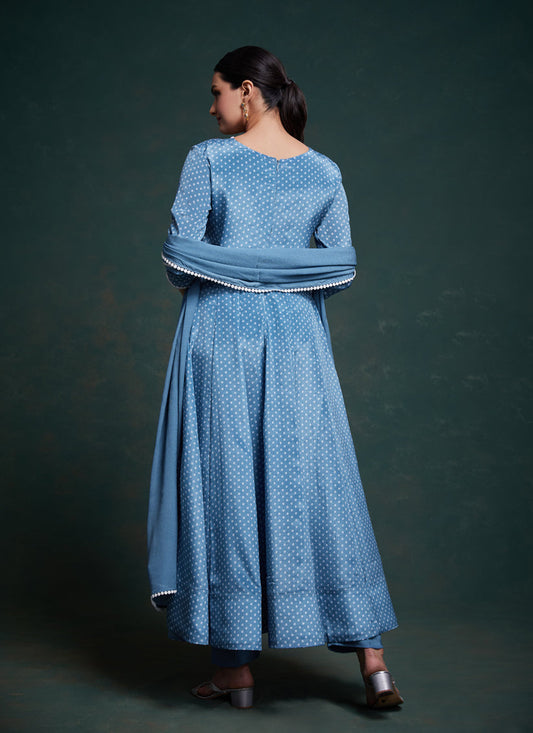 Sky Blue Readymade Festival Wear Suit