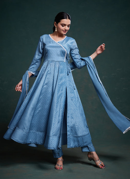 Sky Blue Readymade Festival Wear Suit