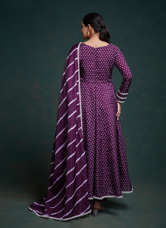 Purple Readymade Festival Wear Suit