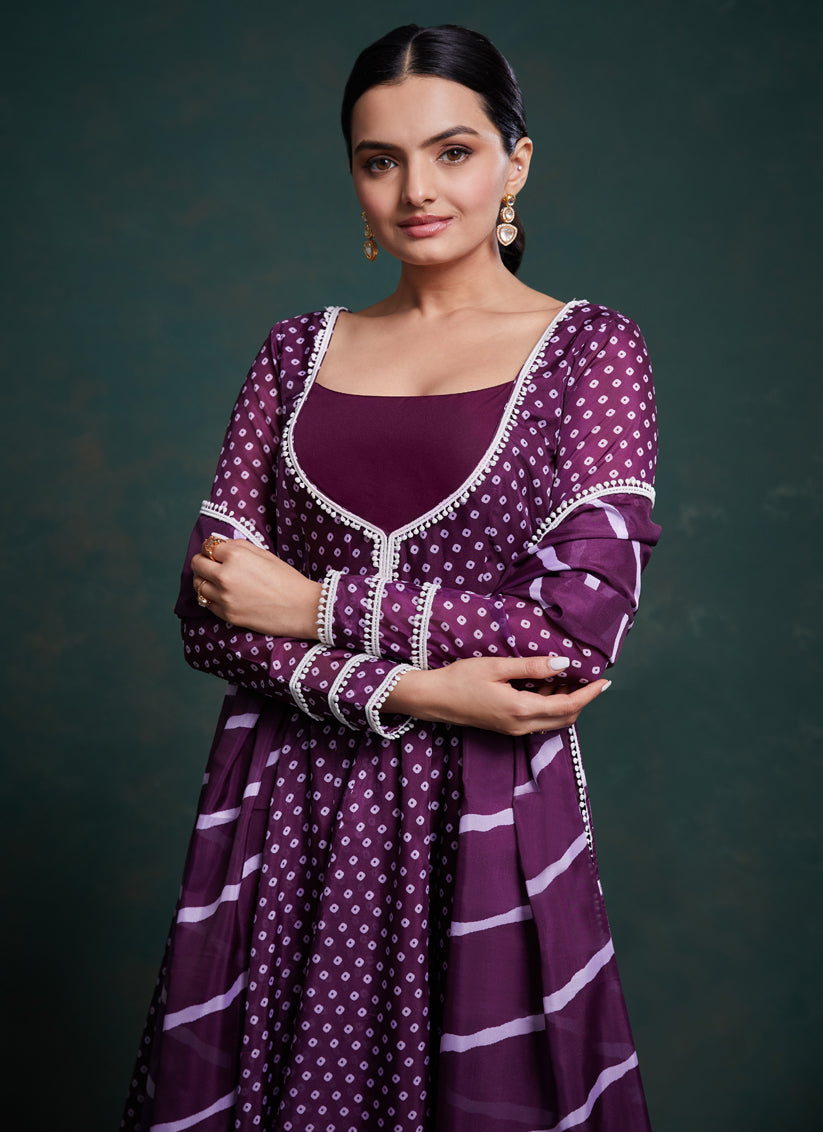 Purple Readymade Festival Wear Suit