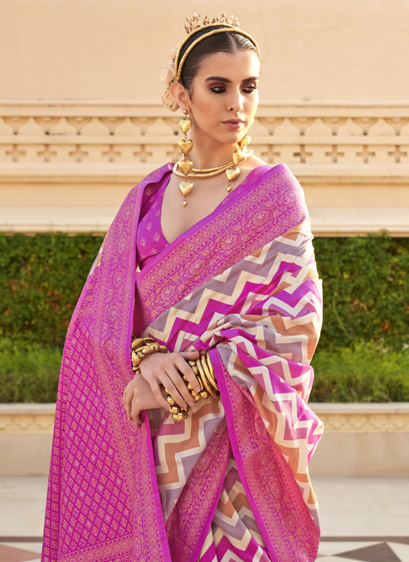 Multicolor Silk Zari Woven Saree for Festival