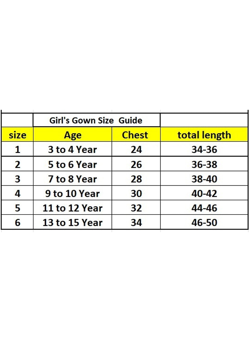 Mustard Georgette Printed Girls Gown