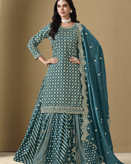 morpich art silk embroidered readymade lehenga kameez