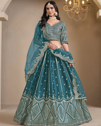 morpich art silk embroidered lehenga choli
