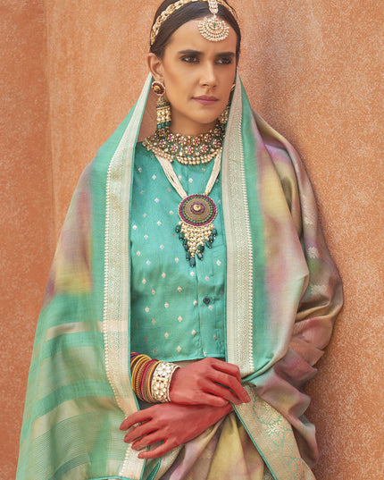 Multicolor Silk Embellished Festival Saree