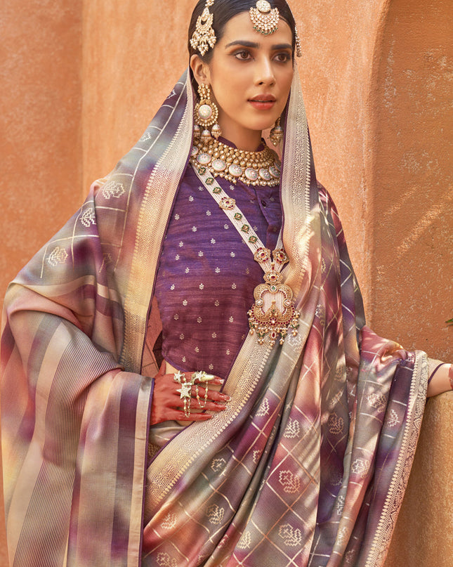 Multicolor Silk Embellished Festival Saree