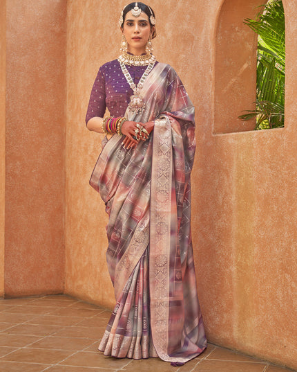 Multicolor Silk Embellished Festival Saree