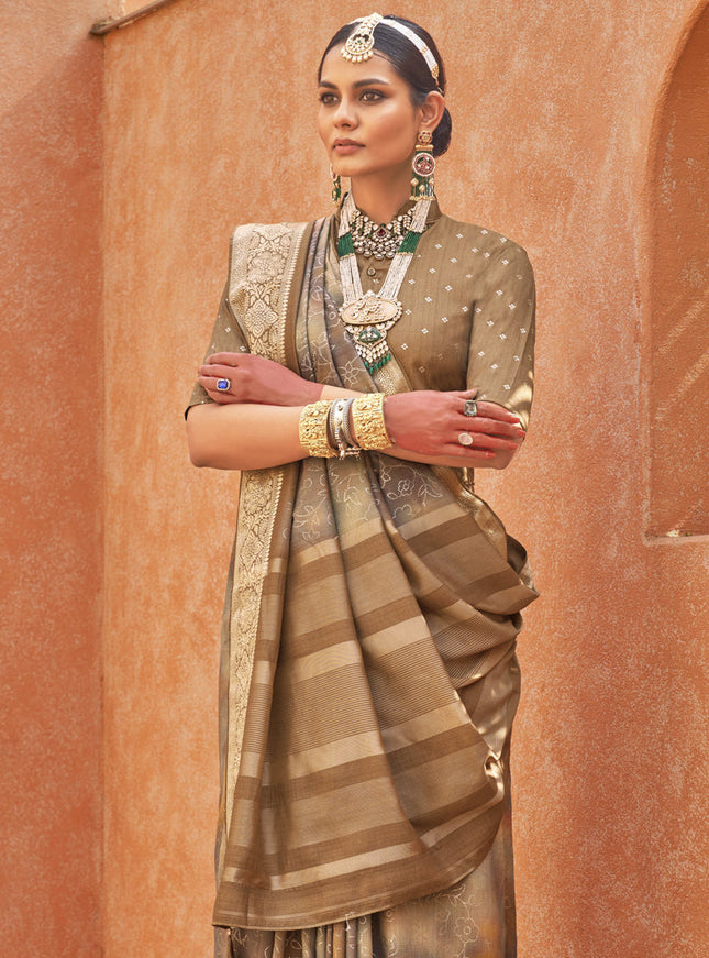 Multicolor Silk Embellished Festival Saree