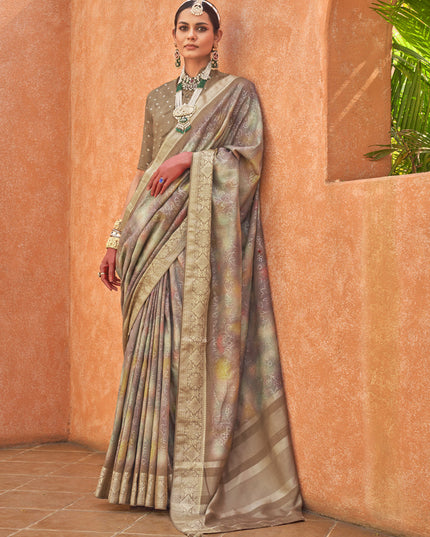 Multicolor Silk Embellished Festival Saree