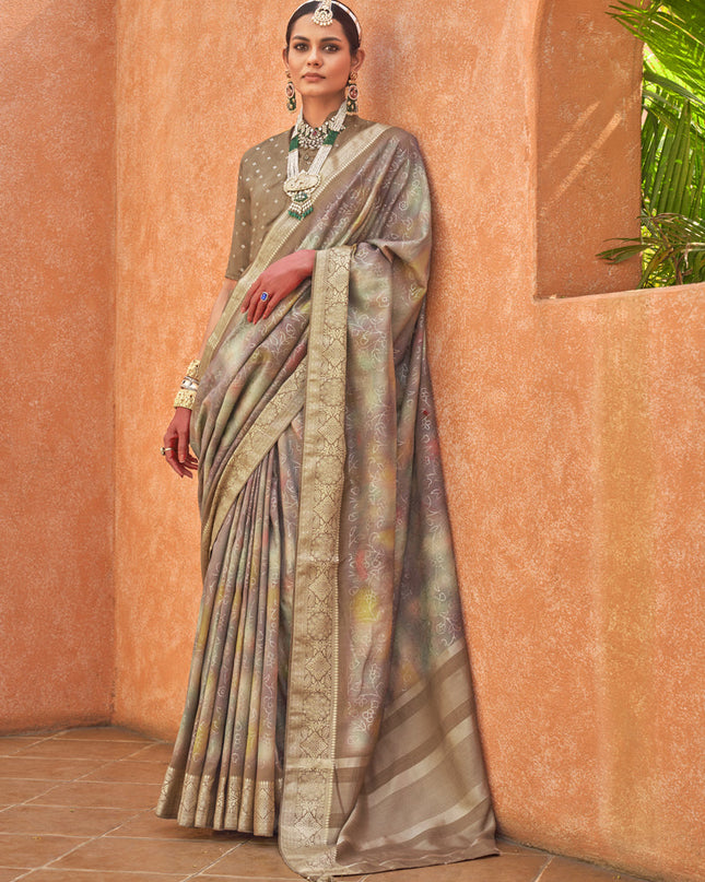 Multicolor Silk Embellished Festival Saree