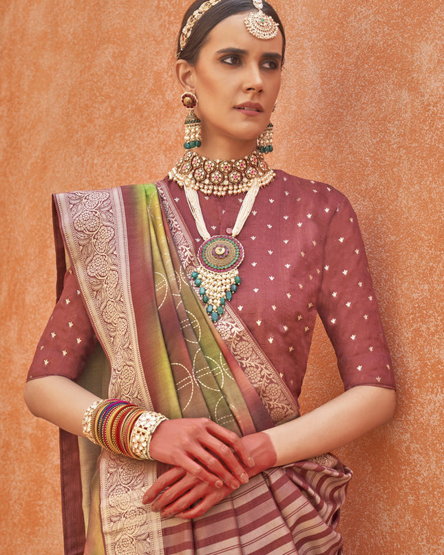 Multicolor Silk Embellished Festival Saree