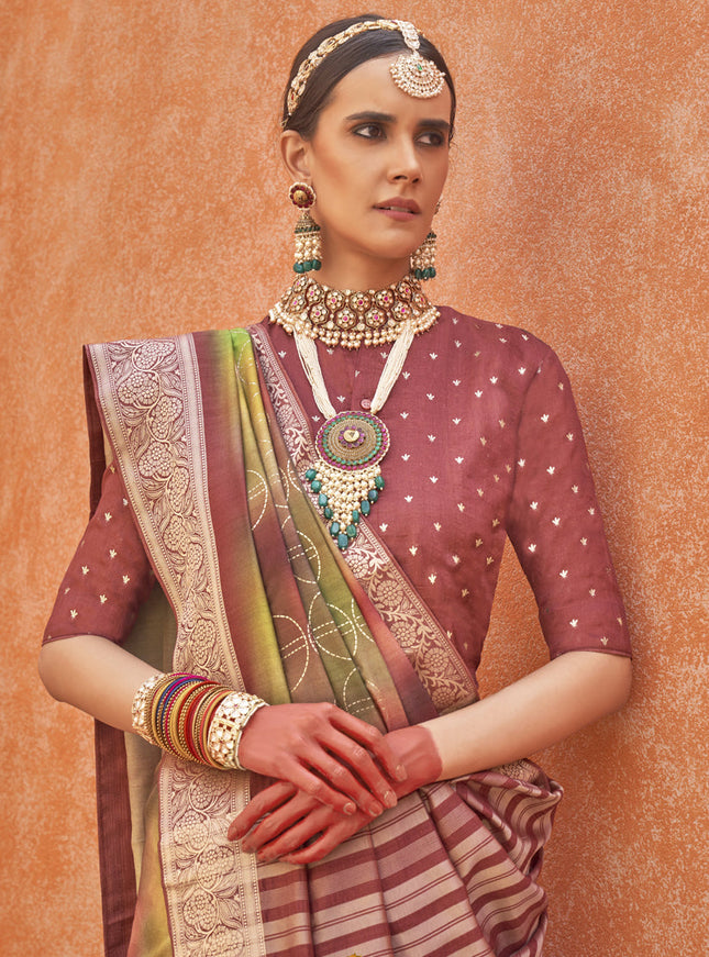 Multicolor Silk Embellished Festival Saree