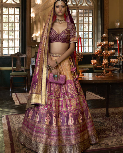 Multicolor Rajwadi Silk Embellished Lehenga Choli