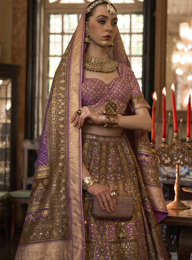 Multicolor Rajwadi Silk Embellished Lehenga Choli