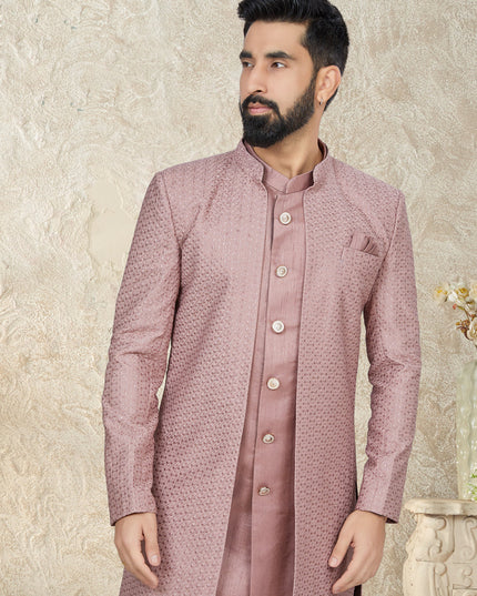 Old Rose Indo Western with Embroidered Jacket