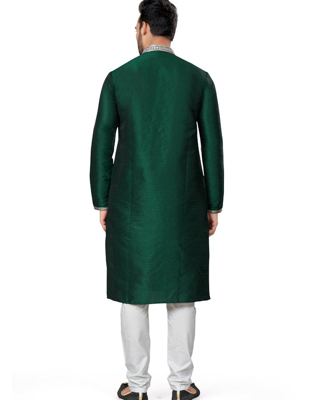Green Silk Kurta Pyjama Set