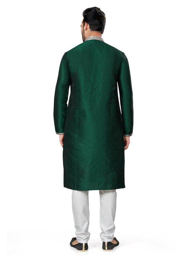 Green Silk Kurta Pyjama Set